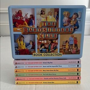 The Baby-Sitters Club Retro Set Books 1-6 Original Covers Collectible Tin Case